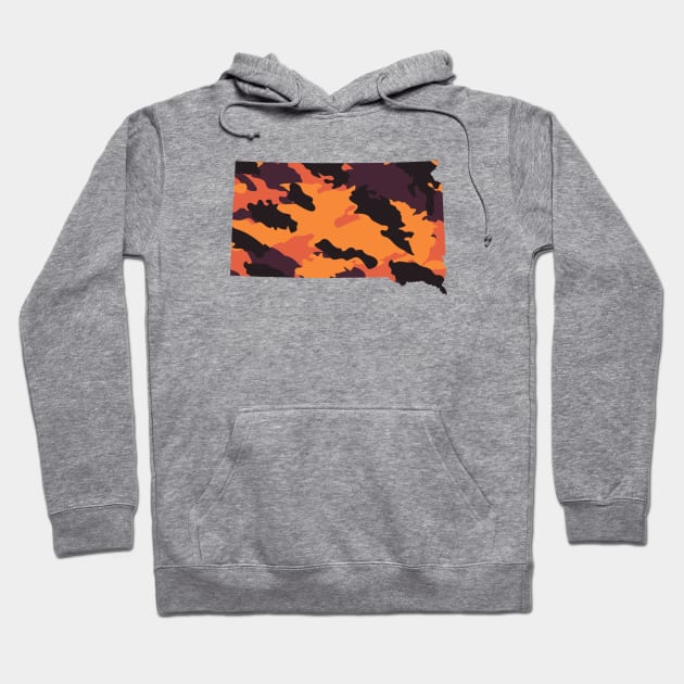 South Dakota Camo Orange Hoodie by GreenGuyTeesStore